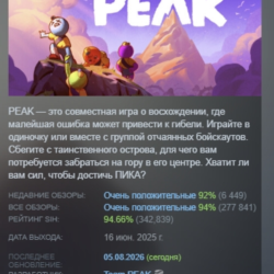PEAK АВТОДОСТАВКА STEAM GLOBAL МГНОВЕННО ЛИЦЕНЗИЯ