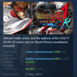 GUILTY GEAR XX ACCENT CORE PLUS R АВТОДОСТАВКА STEAM GLOBAL МГНОВЕННО ЛИЦЕНЗИЯ