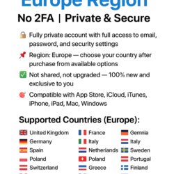 Apple ID Европа: UK   FR   DE   Другие | Без 2FA