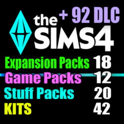 SIMS 4   92 DLC (18 допов 12 наборов 20 кат. 42 компл.)