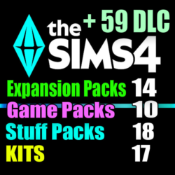SIMS 4   59 DLC (14 допов 10 наборов 18 кат. 17 компл.)
