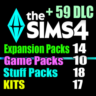 SIMS 4   59 DLC (14 допов 10 наборов 18 кат. 17 компл.)