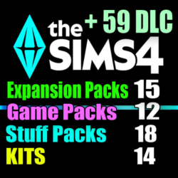SIMS 4   59 DLC (15 допов 12 наборов 18 кат. 14 компл.)