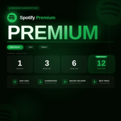 Spotify Premium: индивидуальный, дуэтный 1/3/6/12 м