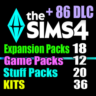 SIMS 4   86 DLC (18 допов 12 наборов 20 кат. 36 компл.)