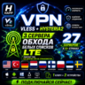 VPN VLESS HYSTERIA2 HAPP V2RAY БЕЛЫЕ СПИСКИ LTE ОБХОД БС ВПН США ГЕРМАНИ РОССИЯ ТУРЦИ