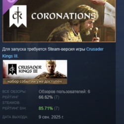 Crusader Kings III: Coronations DLC АВТОДОСТАВКА STEAM РОССИЯ