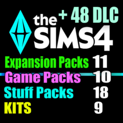 SIMS 4   48 DLC (11 допов 10 наборов 18 кат. 9 компл.)