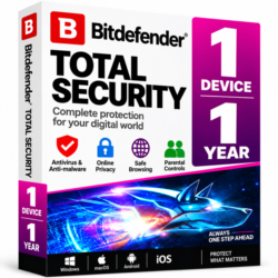 Ключ Bitdefender Total Security на 1 устройство на 1 го