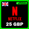 АВТО Карта пополнения Netflix 25GBP ВЕЛИКОБРИТАНИЯ 24/7