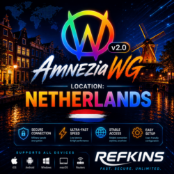 VPN ВПН AMNEZIA 2.0 ЛИЧНЫЙ НИДЕРЛАНДЫ AMNEZIAWG БЕЗЛИМИТ PREMIUM РОУТЕР КИНЕТИК МИКРО