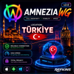 VPN ВПН AMNEZIA 2.0 ТУРЦИЯ ЛИЧНЫЙ БЕЗЛИМИТНЫЙ AMNEZIAWG РОУТЕР КИНЕТИК БЕЗЛИМИТ МЕСЯЦ