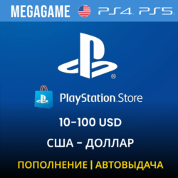 PLAYSTATION США PSN 10-100 USD Доллар