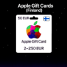 Apple Gift Cards (Финляндия) 2–250 EUR | Коды