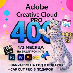 ADOBE CREATIVE CLOUD PRO 1/3 МЕСЯЦА НА ВАШ ПРОФИЛЬ Учебный