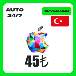 Apple iTunes 45 TL ТУРЦИЯ ПОДАРОЧНАЯ КАРТА AUTO 24/7
