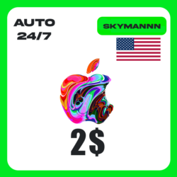 Apple iTunes 2$ USD США ПОДАРОЧНАЯ КАРТА АВТО 24/7