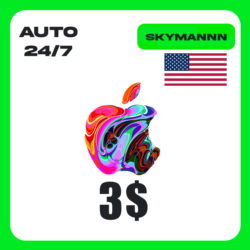 Apple iTunes 3$ USD США ПОДАРОЧНАЯ КАРТА АВТО 24/7