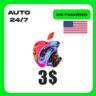Apple iTunes 3$ USD США ПОДАРОЧНАЯ КАРТА АВТО 24/7