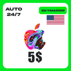 Apple iTunes 5$ USD США ПОДАРОЧНАЯ КАРТА АВТО 24/7