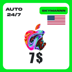 Apple iTunes 7$ USD США ПОДАРОЧНАЯ КАРТА АВТО 24/7