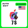 Apple iTunes 7$ USD США ПОДАРОЧНАЯ КАРТА АВТО 24/7