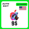 Apple iTunes 9$ USD США ПОДАРОЧНАЯ КАРТА АВТО 24/7