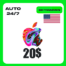 Apple iTunes 20$ USD США ПОДАРОЧНАЯ КАРТА АВТО 24/7