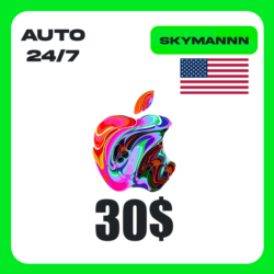 Apple iTunes 30$ USD США ПОДАРОЧНАЯ КАРТА АВТО 24/7
