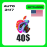 Apple iTunes 40$ USD США ПОДАРОЧНАЯ КАРТА АВТО 24/7