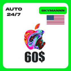 Apple iTunes 60$ USD США ПОДАРОЧНАЯ КАРТА АВТО 24/7