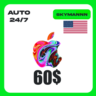 Apple iTunes 60$ USD США ПОДАРОЧНАЯ КАРТА АВТО 24/7