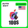 Apple iTunes 100$ USD США ПОДАРОЧНАЯ КАРТА АВТО 24/7