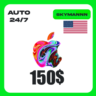 Apple iTunes 150$ USD США ПОДАРОЧНАЯ КАРТА АВТО 24/7