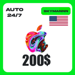 Apple iTunes 200$ USD США ПОДАРОЧНАЯ КАРТА АВТО 24/7