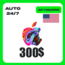 Apple iTunes 300$ USD США ПОДАРОЧНАЯ КАРТА АВТО 24/7