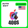 Apple iTunes 400$ USD США ПОДАРОЧНАЯ КАРТА АВТО 24/7