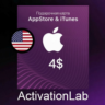Подарочная карта Apple iTunes/AppStore (USA) 4$.