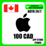 Apple iTunes 100 CAD КАНАДА ПОДАРОЧНАЯ КАРТА АВТО 24/7