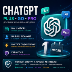 ChatGPT - Go Plus Pro / 1 месяц - официальная подписка   Кодекс / Полная гарантия