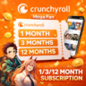 Crunchyroll Mega Fan 1/12 месяцев для вашего аккаунта