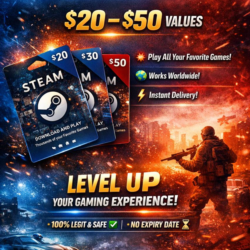 Steam Gift Card USA      | $20–$50 |   Быстрая доставка |    Игры без границ