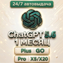 24/7 БЕЗ ВХОДА | ChatGPT 5.6 | 5х/20x |  PLUS | GO | CODEX | 1 М ПОДПИСКА / ПРОДЛЕНИЕ