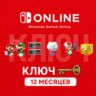 Ключ для онлайн-подписки Nintendo Switch на 12 месяцев (США)