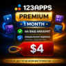123apps Premium 1 Month / Оплата подписки на 1 месяц - 4$