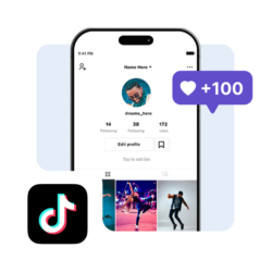 Накрутка 100 лайков в TikTok (ТикТок лайки)