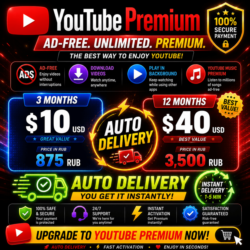 [АВТО 24/7] YouTube Premium 3-12 мес — Индивидуальный | Гарантия | GLOBAL