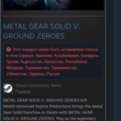 METAL GEAR SOLID V: GROUND ZEROES Steam Gift RU/CIS