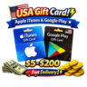 Подарочная карта США | Apple iTunes и Google Play | $5–$200 | Быстрая доставка