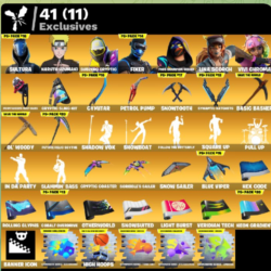 FN ( все платформы)  | 242 скина (42 платных) | 400 VB | Полный доступ